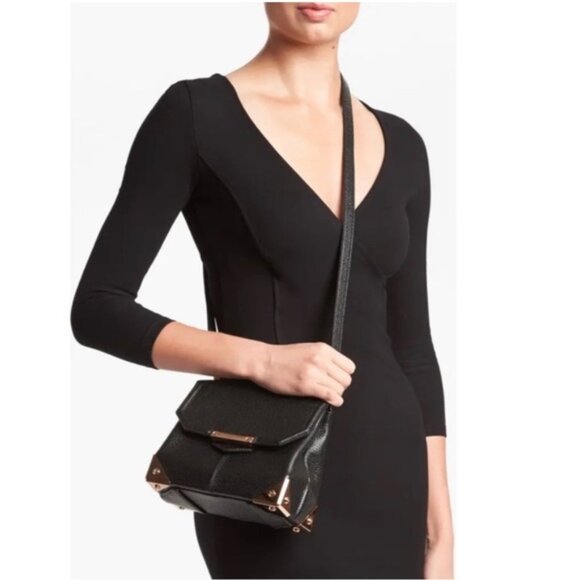 Alexander Wang Prism Crossbody in Black Leather with Rose Gold Accents - Picture 1 of 8